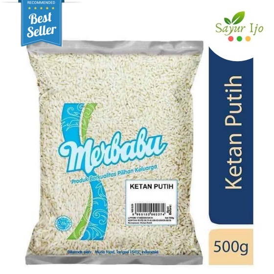 

MERBABU Ketan Putih 500 Gram / Pack Fresh Dry White Rice Beras Kering