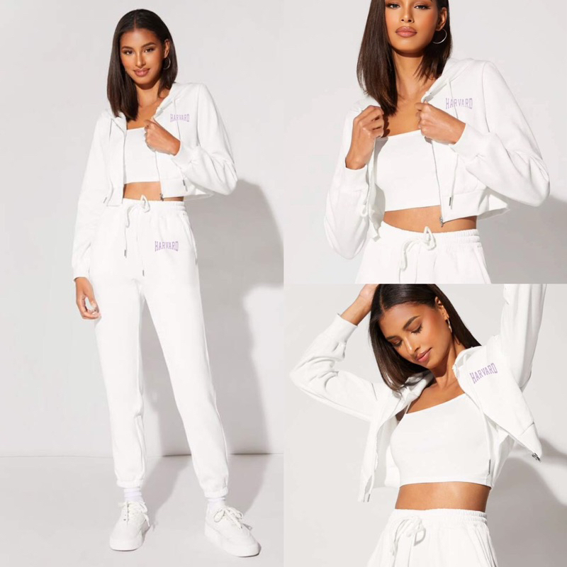 ONE SET CROP HARVARD ZIPPER & JOGGER HM