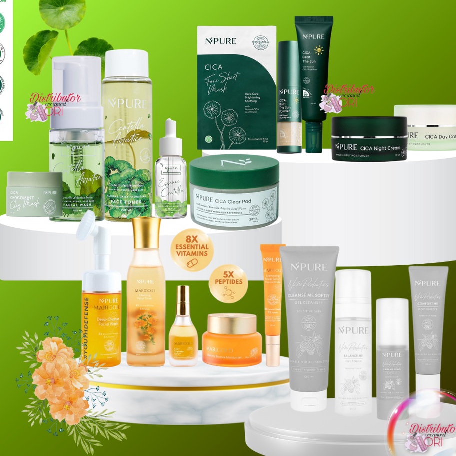 modelTipe MPR342 PAKET CICA NPURE / N'PURE serum / facial wash toner day night essence masker CICA P