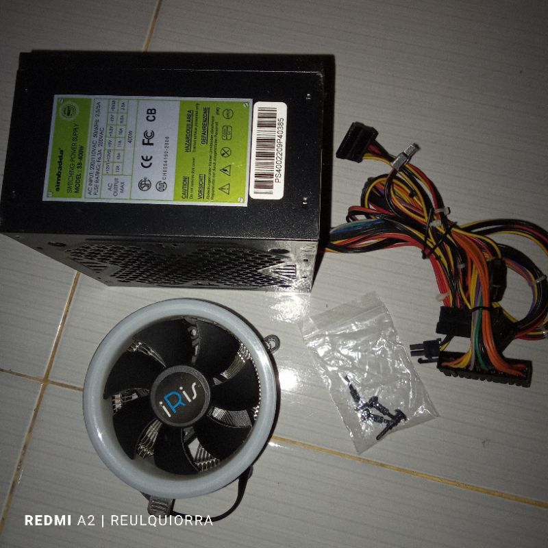 cpu cooler + PSU 400watt second/bekas