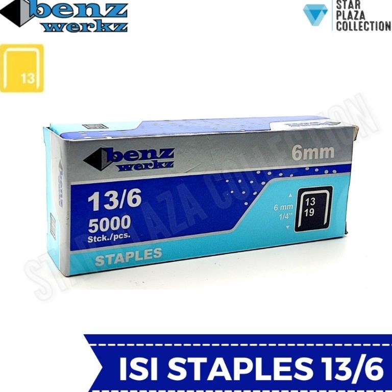 

[★N80@] Isi Staples Manual / Staples Tembak Guntacker Merek RAPID RAPIDE / BENZ WERKZ Original Uk. 13/6mm (6mm) - untuk Pengerjaan Jok Motor, Jok Mobil, Sofa, Funiture, Kayu [300]