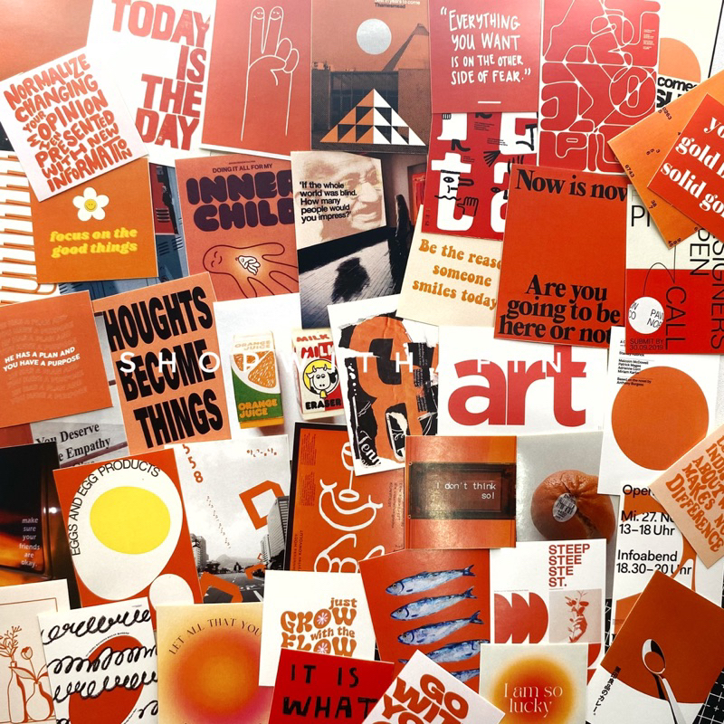 

Sticker Aesthetic | 40++ pcs Aesthetic Typography Orange - Good Things Edition Sticker Set | Korean Journal/Scrap Diary Material | SHOPWITHAFINA