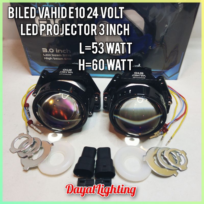 Vahid BILED E10 24volt 53/60 watt | LED Projector 3 inch Flat -Harga sepasang