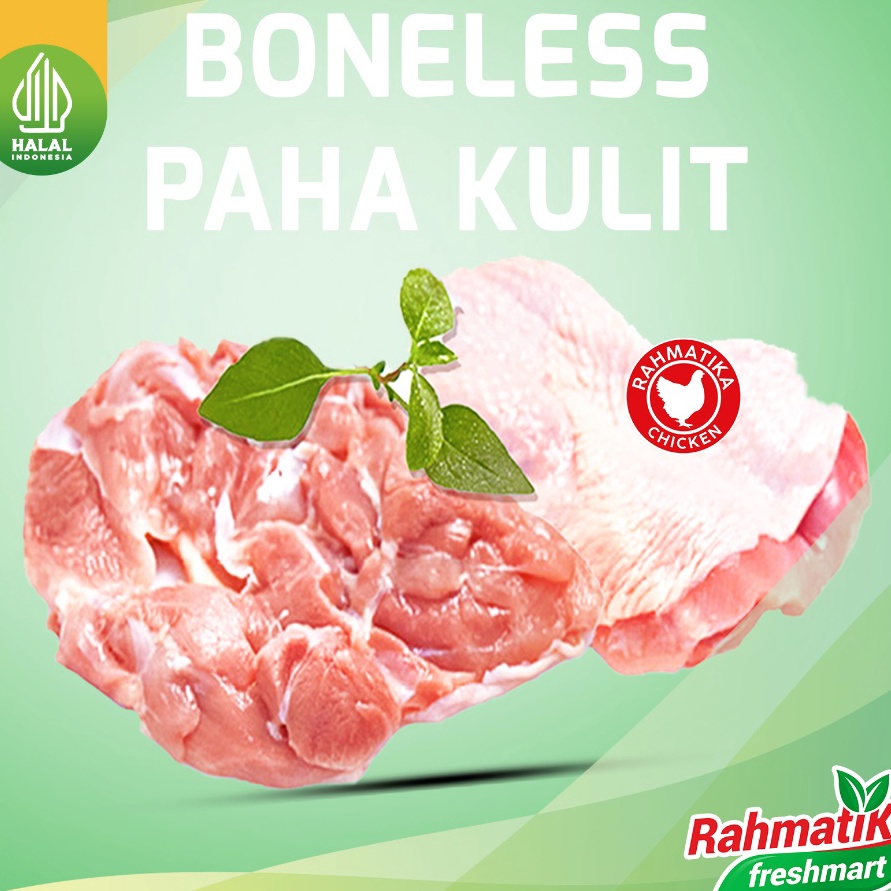 

modelTipe ET035 Boneless Paha Kulit Segar / Fillet Paha Kulit Fresh 1 kg (Ayam Segar)
