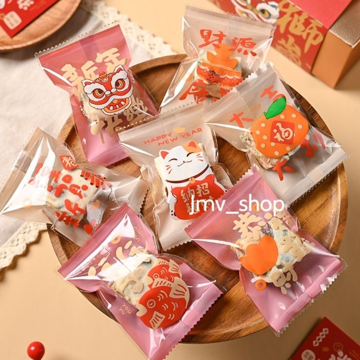 

KODE YFG117 Plastik Sealer 100pcs/Plastik Cookies 5,5x8,5cm/plastik nastar/plastik makanan