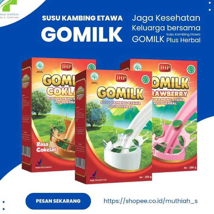 

KODE JSD813 (bonus jahe) GOMILK 200gram - SUSU KAMBING ETAWA PLUS HERBAL