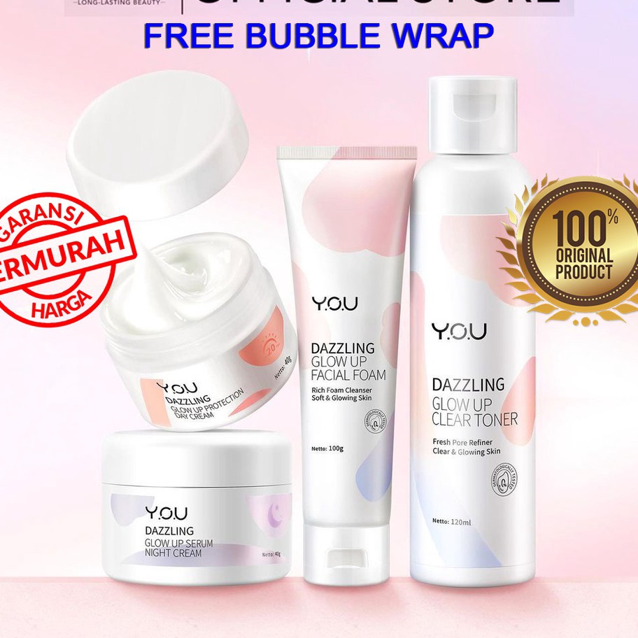 MODEL YCN428 PAKET 3 in 1 SKINCARE Y.O.U THE DAZZLING GLOW UP SERIES YOU SANDRA DEWI SERUM VIRAL