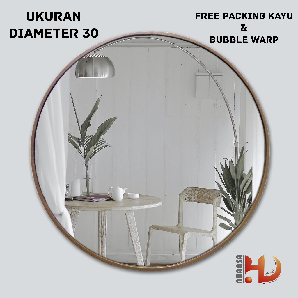 CERMIN BULAT DINDING - CERMIN MINIMALIS - CERMIN AESTHETIC - CERMIN GANTUNG