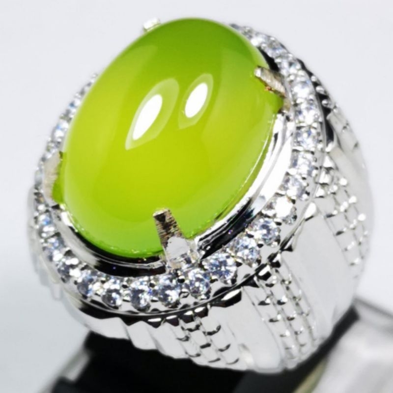 CINCIN BATU PUCUK PISANG SUNGAI DAREH CHALCEDONY ASLI NATURAL BEST QUALITY