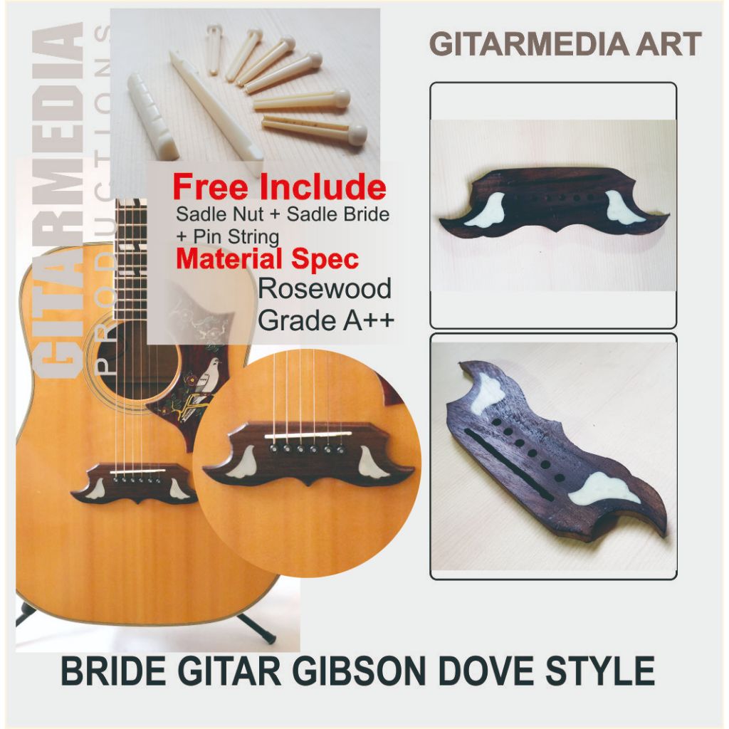 Bridge akustik custom gitar gibson dove model bridge gitar gibson dove