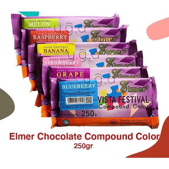 

[PRODUK TDDR975] Elmer Chocolate Compound Color 250gr / Cokelat Blok Warna 250gr Laris