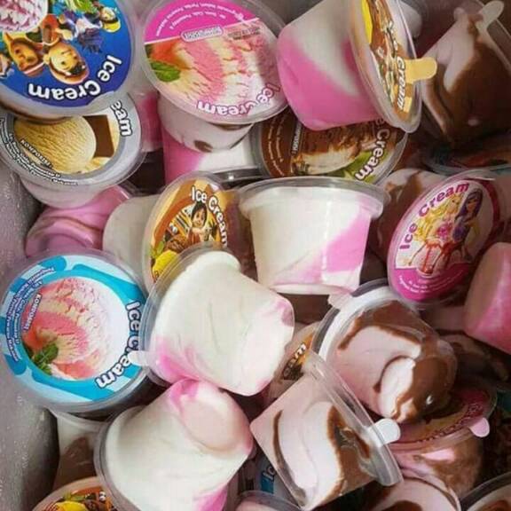 

Kode THF449 Paket bubuk es krim super murah cup plastik bening