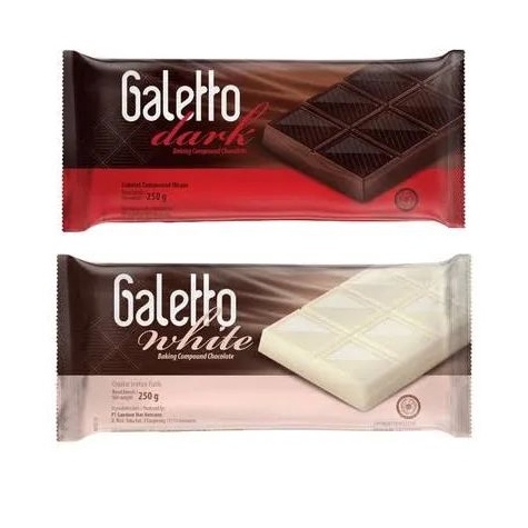 

[✫O98>] GALETTO DARK Chocolate 250gr / GALETTO WHITE 250gr / Cokelat Batang Super Murah
