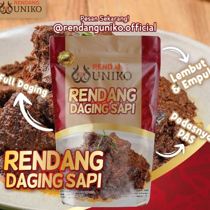 

modelTipe UEF752 Rendang Daging Sapi Mini Asli Minang Khas Padang Kemasan Ekonomis Murah 125gram