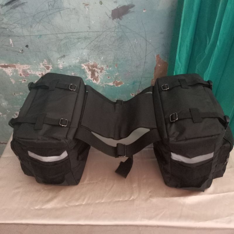 tas bagasi motor touring side bag kanan kiri bonus rain coat