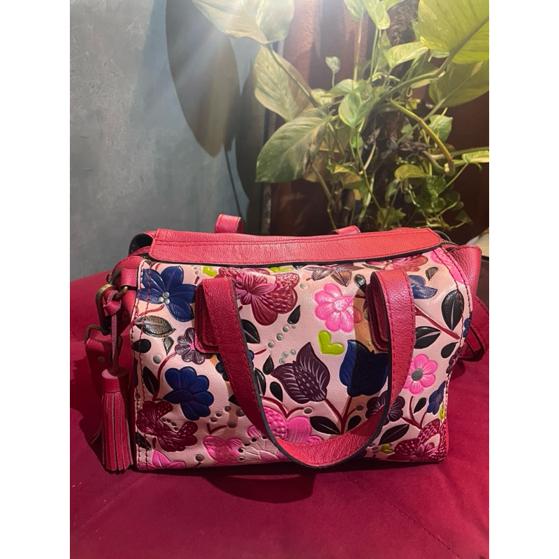 tas kulit lukis (bukan serlium) asli pengrajin bali