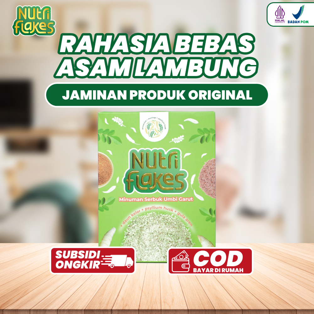 

PROMO NUTRIFLAKES SEREAL UMBI GARUT BANTU ATASI MAAG GERD ASAM LAMBUNG SISTEM PENCERNAAN SUMBER VITAMIN DAN SERAT HALAL BPOM COD GRATIS ONGKIR
