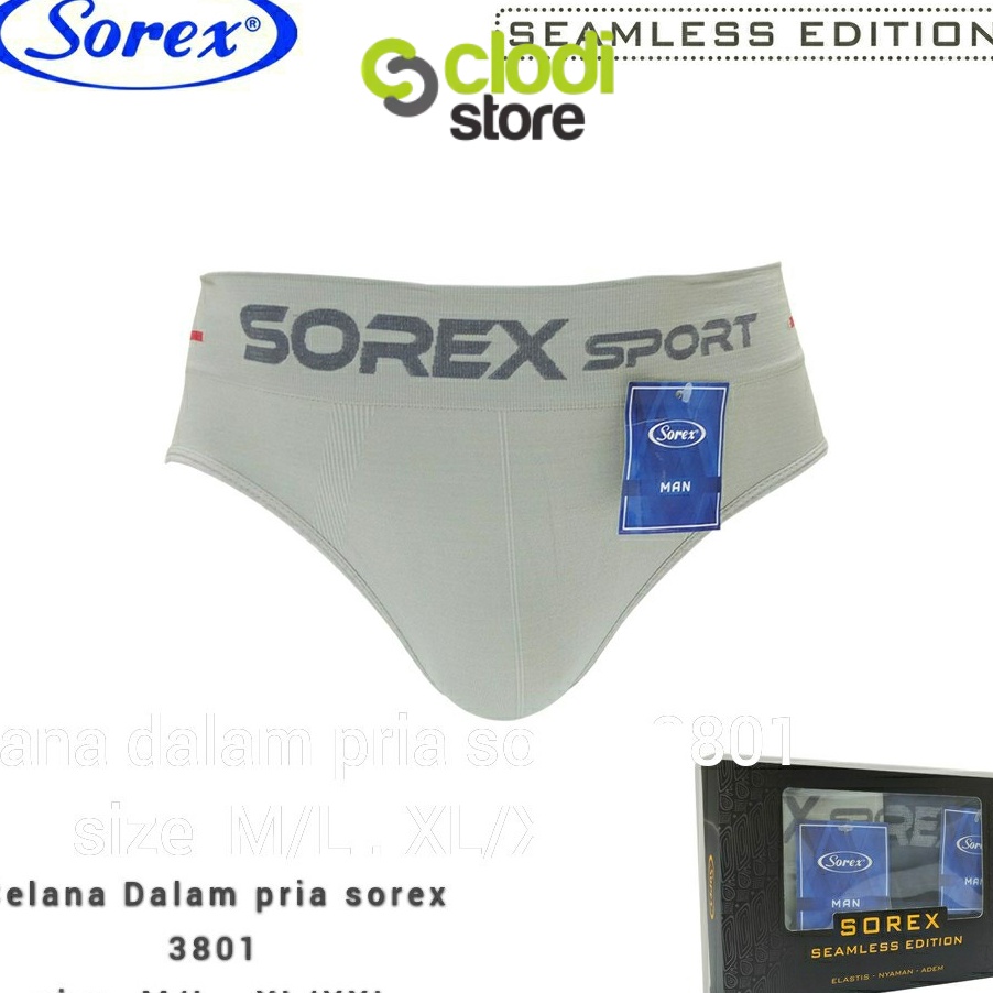 Stok Baru Sorex cd celana dalam segitiga boxer pria sport m 3801 3802 3803 3804 seamless edition cd 