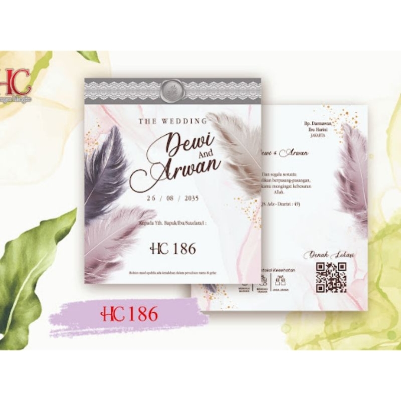 UNDANGAN BLANGKO / UNDANGAN PERNIKAHAN / UNDANGAN NIKAH / UNDANGAN HC 186