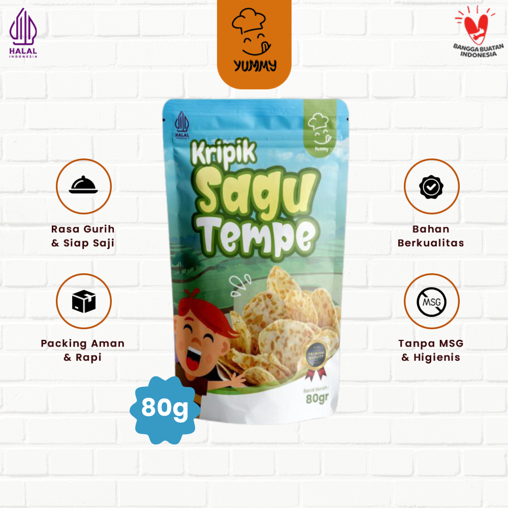 

Kripik Sagu Tempe 80 Gram Keripik Makanan Ringan Camilan Gurih Renyah Tanpa Msg Halal