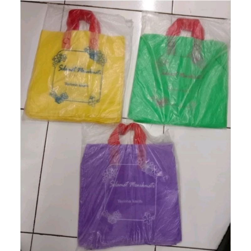 

Tas Plastik SoftHandel Soft Handle Shopping Bag Sablon Selamat Menikmati Terima Kasih