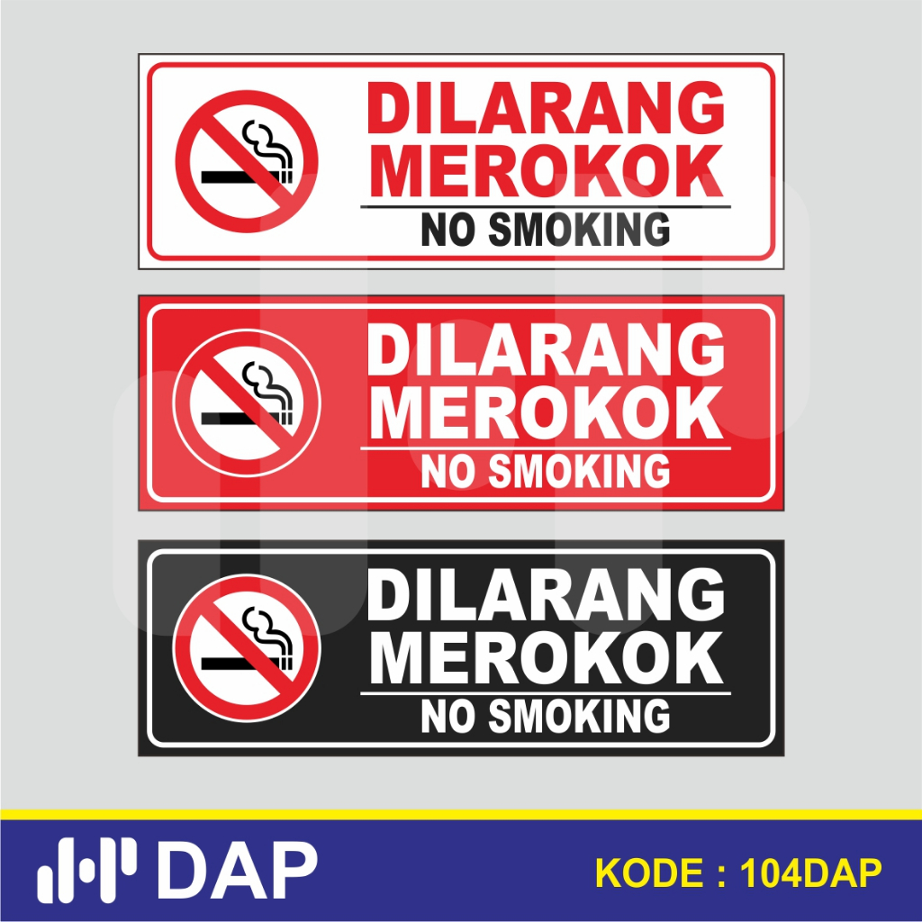 

104 - STIKER DILARANG MEROKOK - 30 x 10 CM - VYNIL - TERBAIK