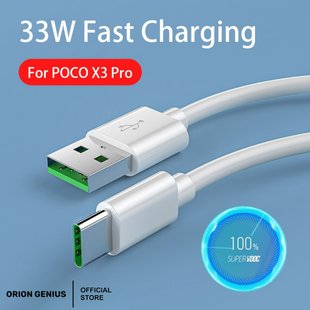 Orion Genius 33W Kabel Pengisian Daya Cepat for Oppo Super VOOC Kabel Data USB Type C Super VOOC Fas