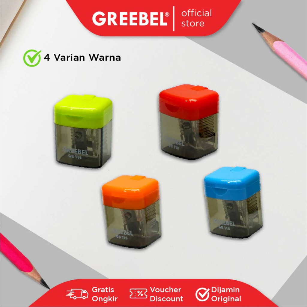 

Serutan/Rautan anak sekolah lancip GREEBEL SHARPENER 118/