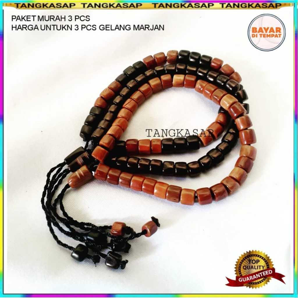 HARGA 3 pcs Gelang kaokka BAYAR DITEMPAT/COD - Gelang Kokka Tasbih Marjan 33 Butir - Kaukah Kauka Ka