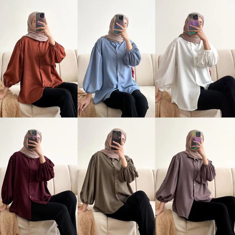 IL - ZEA PUFFY BLOUSE CRINCLE / ATASAN WANITA KASUAL LENGAN BALON