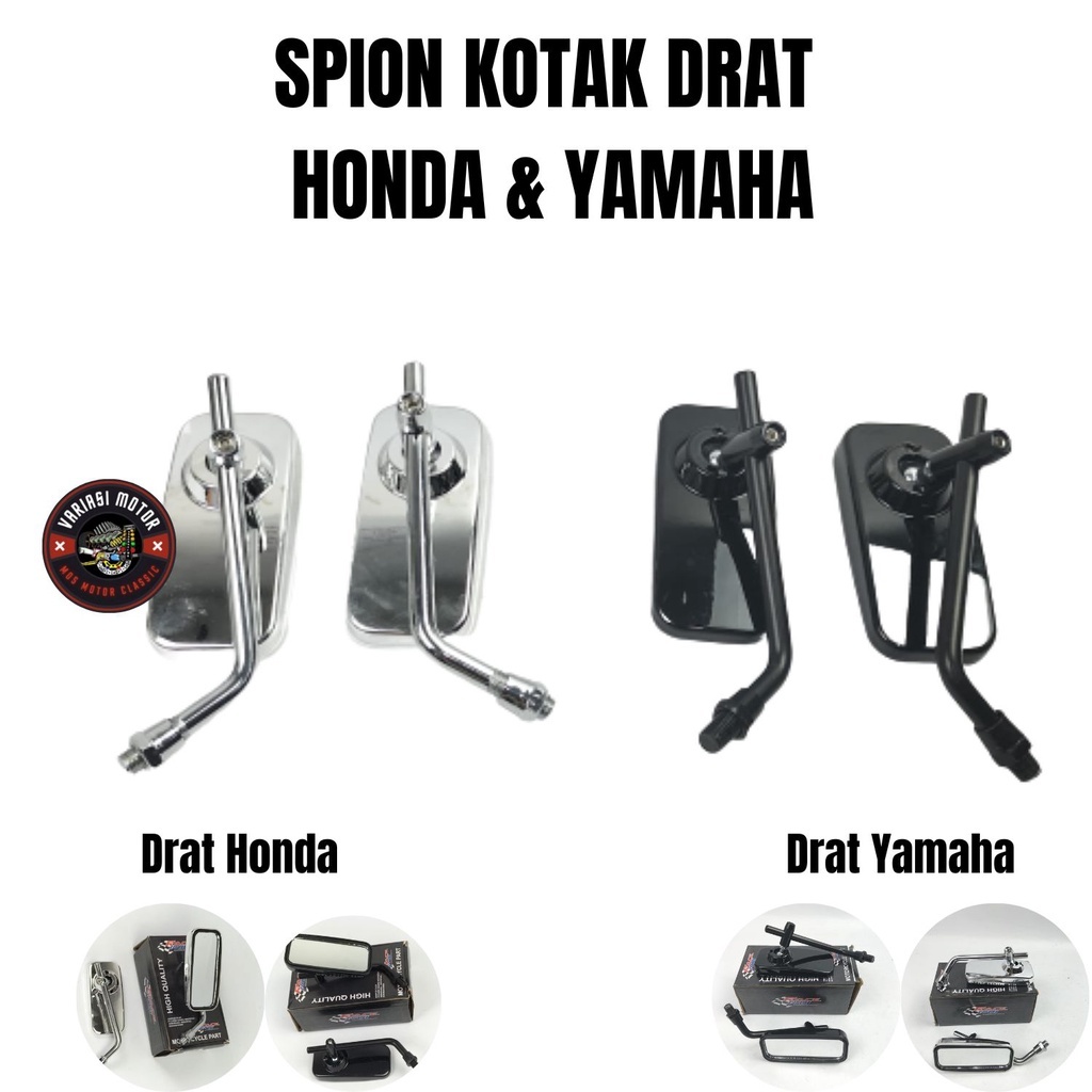 SPION KOTAK HND YAMAHA HITAM CLASSIC DAY CHROME