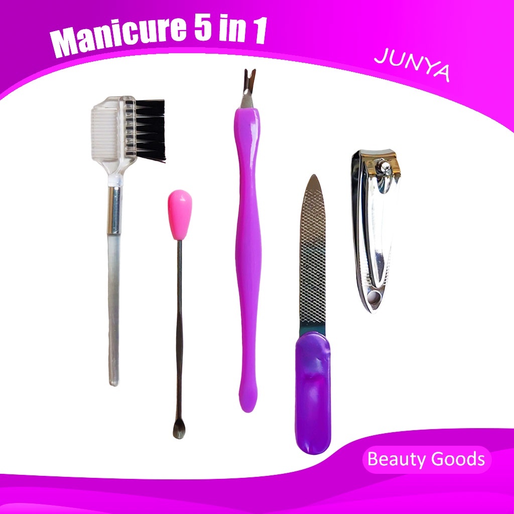 Ideku Set Junya Pinset Peralatan Kecantikan / Junya Beauty Goods 5 In 1 Manicure Pedicure