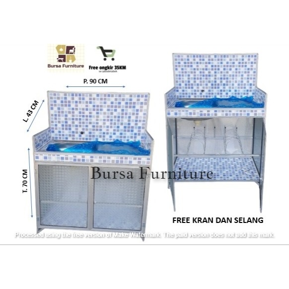 Rak Wastafel alumunium 2 Pintu/Rak cuci Piring/Rak wastafel/FREE ONGKIR-JABODETABEK