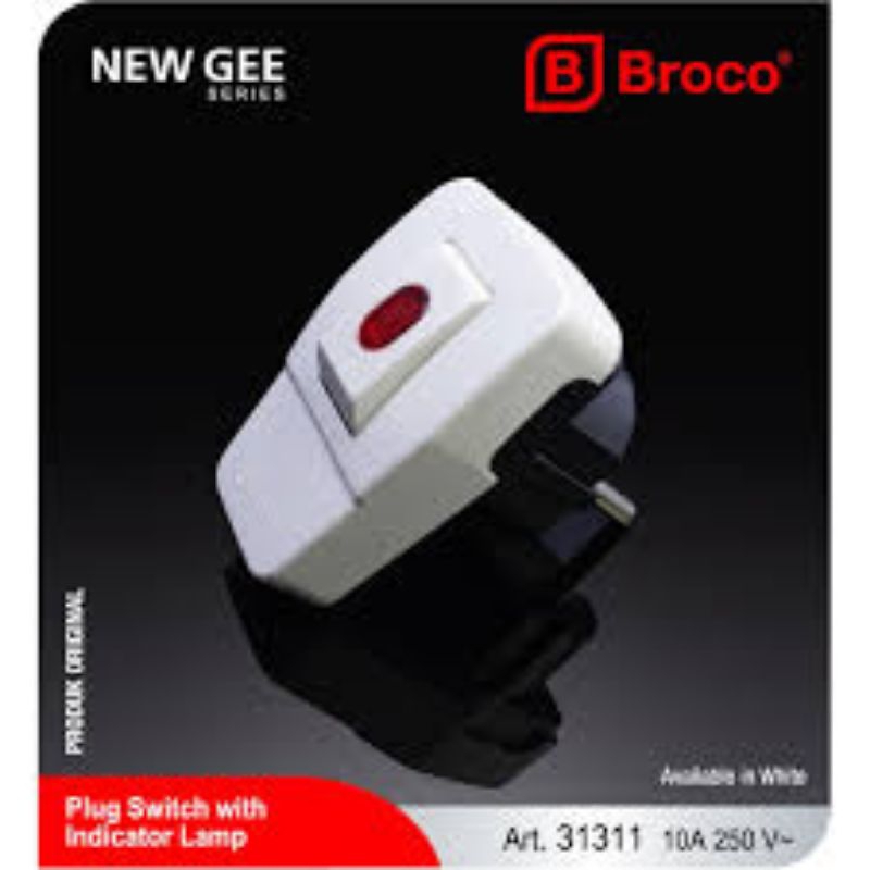 Broco steker saklar + lampu 13311 / Broco colokan saklar + lampu