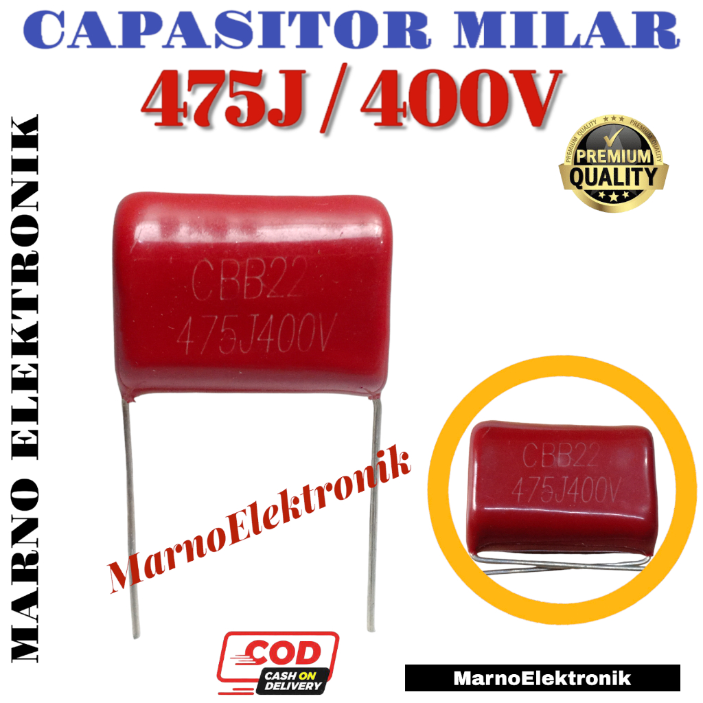 CAPASITOR MILAR 475J 400V KAPASITOR 475 J 400 V 4N7 47N ORIGINAL