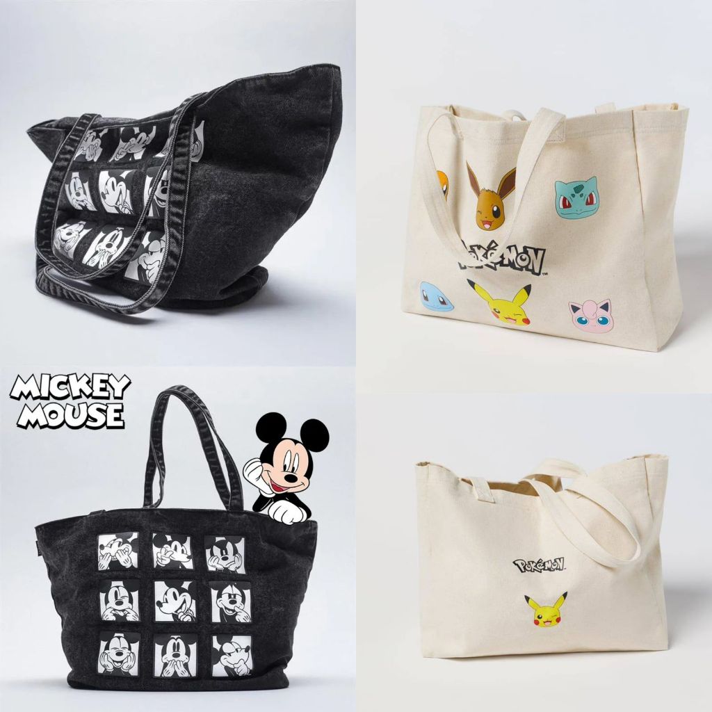 Tote Bag Zara Denim Mickey / Tote Bag Pokemon