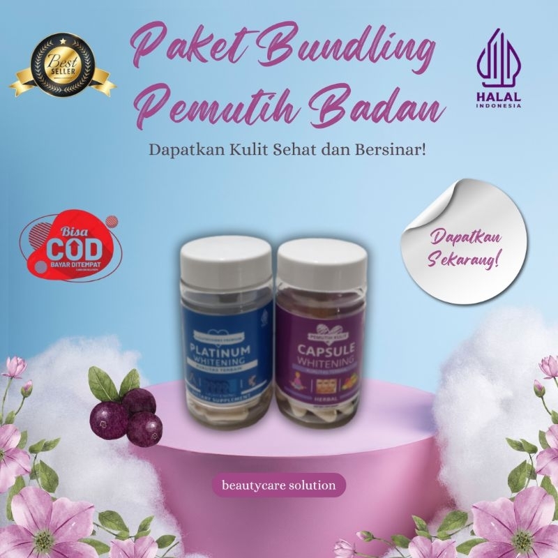 PAKET DOUBLE PLATINUM WHITENING GLUTATHIONE PEMUTIH BADAN AMPUH INFUS WHITENING ORIGINAL