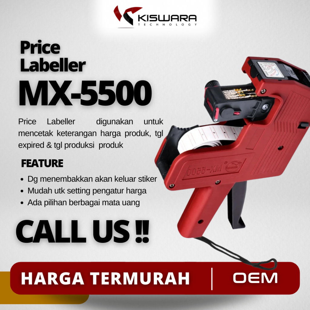 

Label Harga Price Labeller MX-5500 [1 Baris/8 Digit] [Merah] Termurah