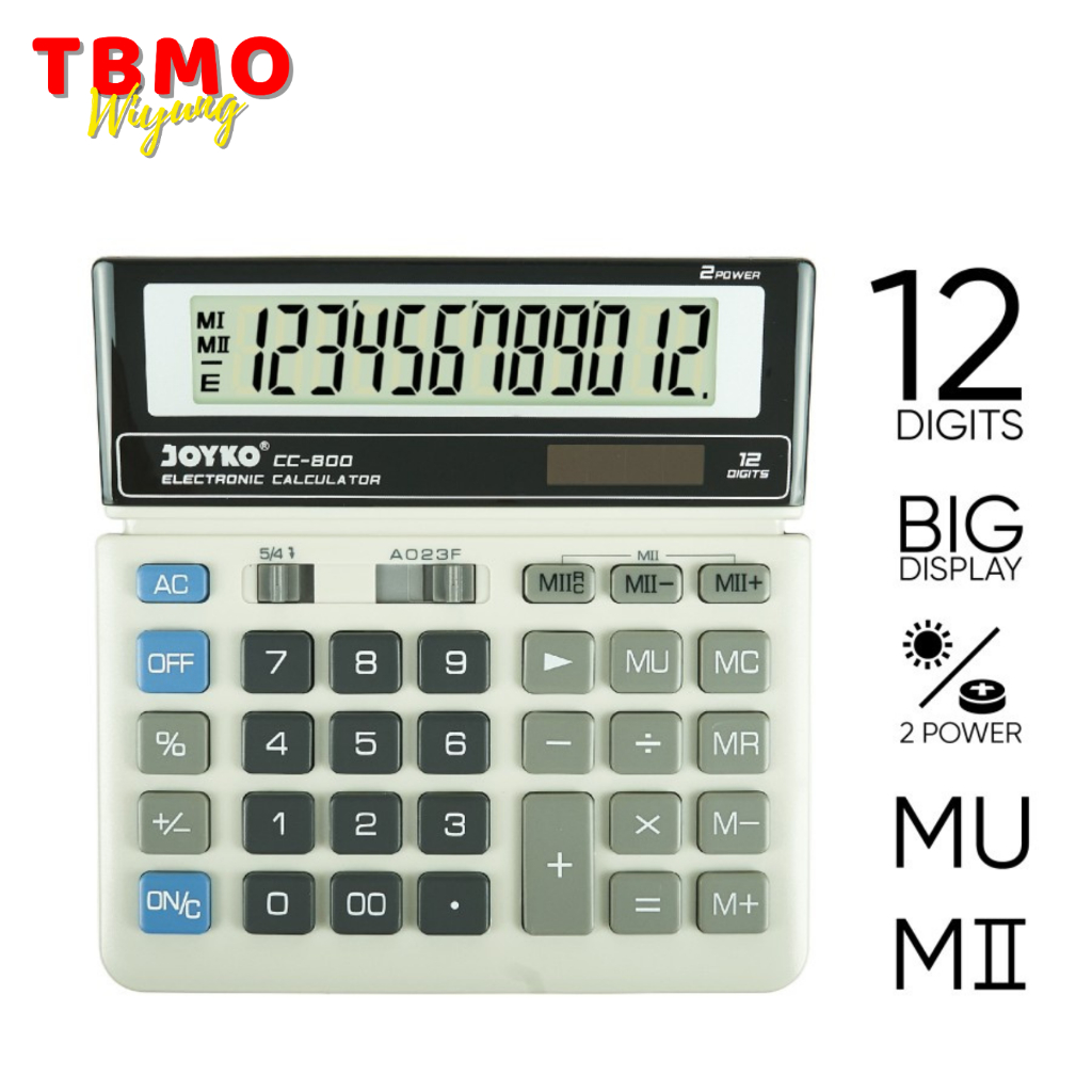 

TBMO Calculator / Kalkulator Joyko CC-800 / 12 Digits