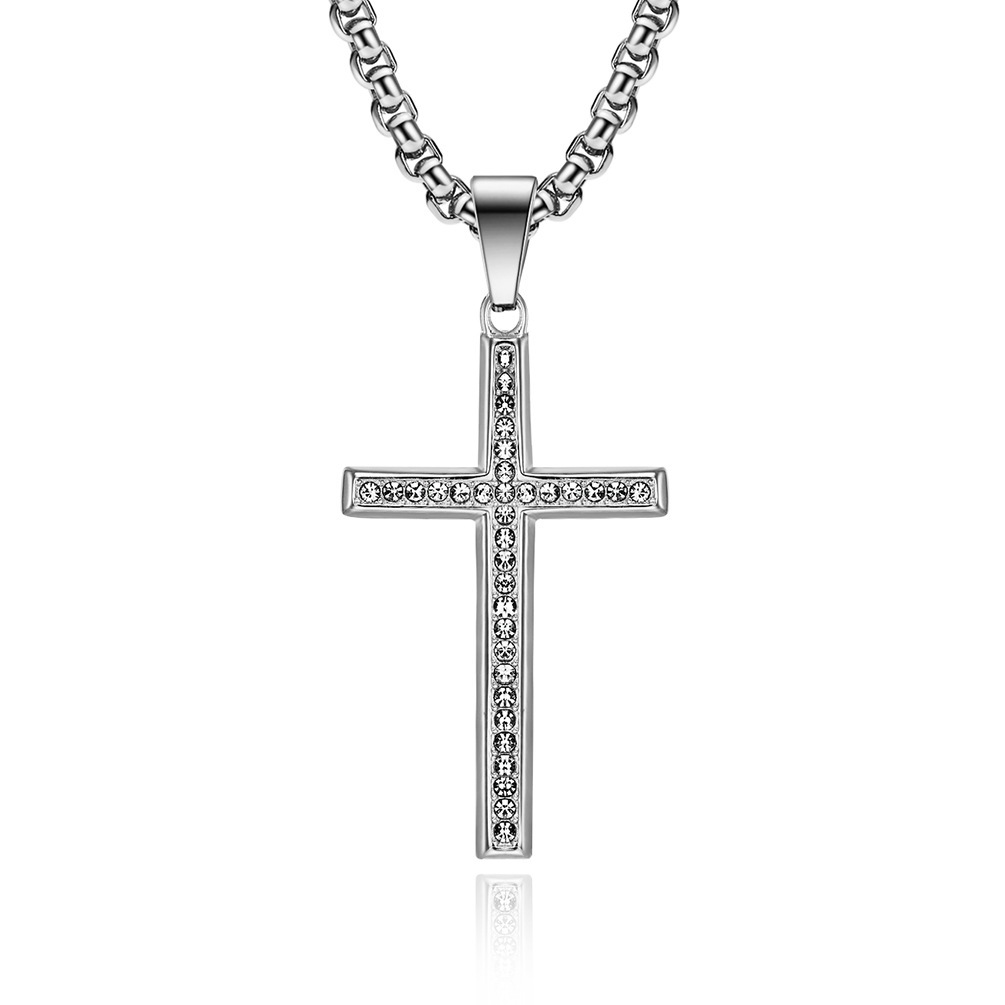 KALUNG SALIB EMAS ANTI KARAT (PREMIUM) MUTIARA / KALUNG SALIB STAINLESS STEEL PRIA WANITA / KALUNG S