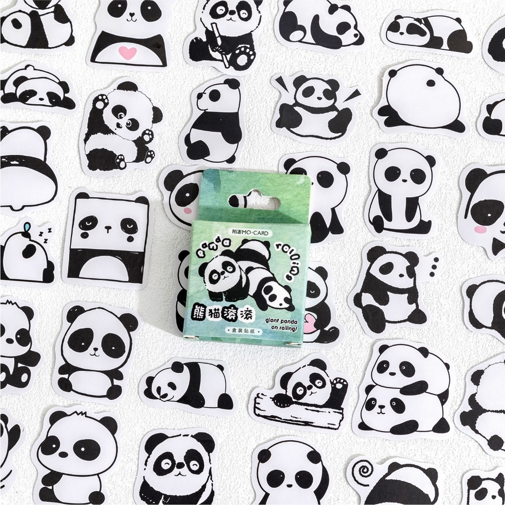 

【MAPLESOL】45 Pcs PANDA Deco Sticker DIY Scrapbook CUTE Stiker Jurnal Diary Planner Kotak / Stiker Kertas Bujo Journaling Bullet / Dreamy Deco Sticker Planner DIY Scrapbook Stiker Korea / Aesthetic Sticker Box DIY Diary Planner