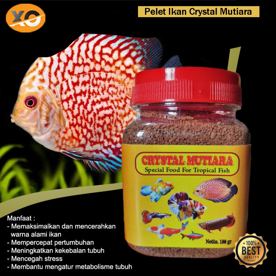 Pelet Ikan Hias Kecil Premium Pakan Cupang Louhan Discus Koki Burayak Tropical Crystal Mutiara