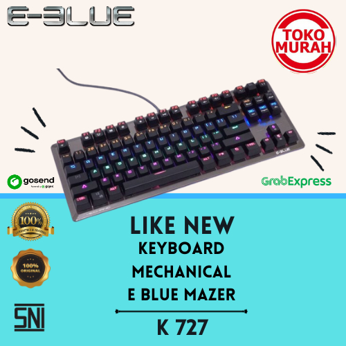 Keyboard Gaming Mechanical E BLUE Mazer K727 TKL Bekas/Second Like New