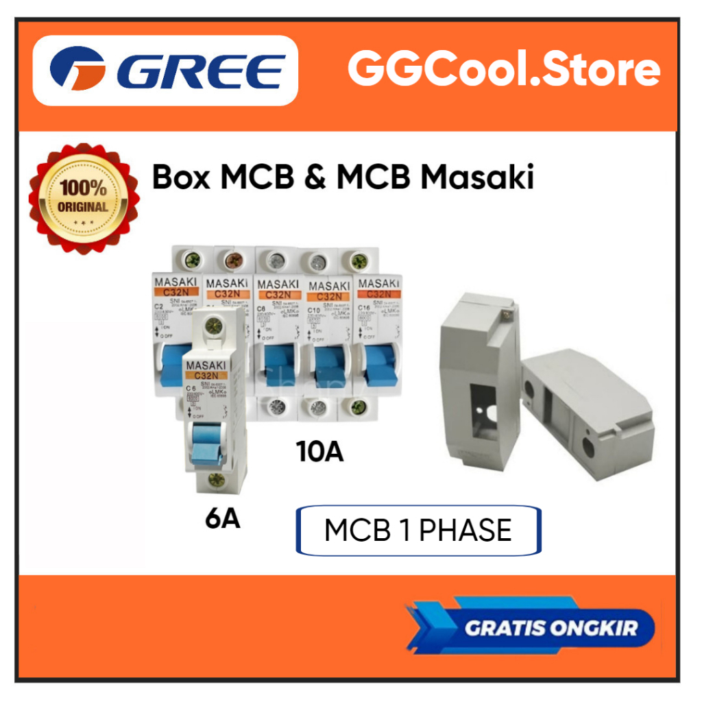 MCB MASAKI 6 Ampere / 10 Ampere BOX MCB AC MCB Box AC