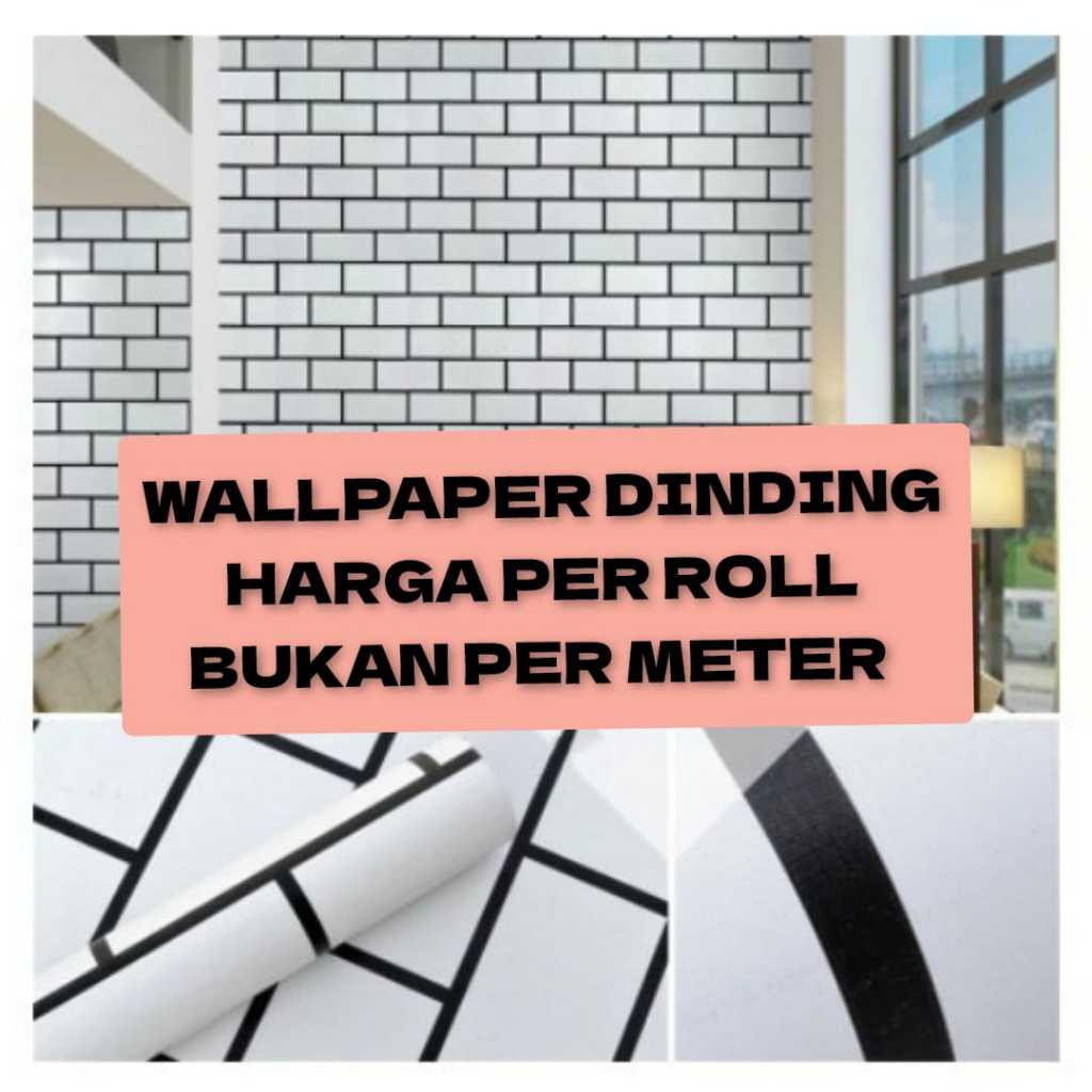 Wallpaper Sticker Dinding BATA KERAMIK PUTIH Stiker Dekorasi Kamar Tidur Teras Ruang Tamu Dapur