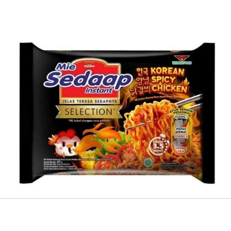 

Mie Sedaap Selection Korean Spicy Chicken Goreng 87 gram 1 Dus Isi 40