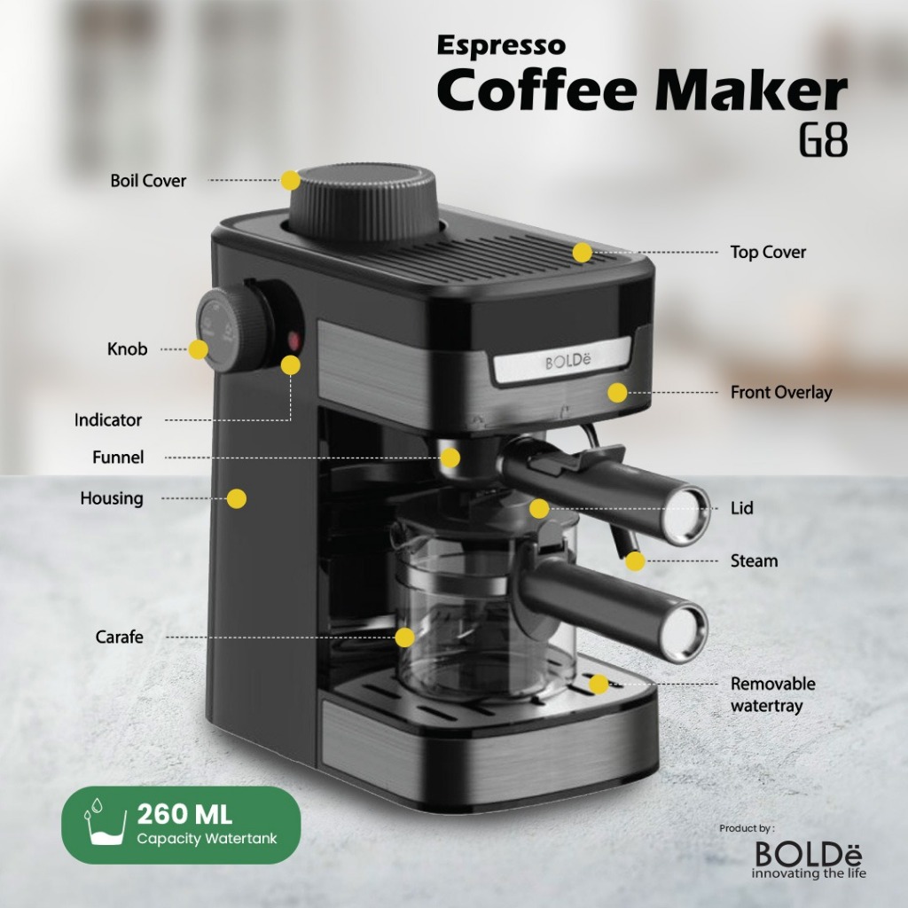 BOLDe Expresso Coffee Maker G8 ( Coffee Machine ) - MESIN KOPI EXPRESSO