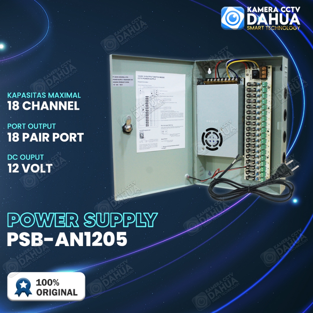 POWER SUPPLY CCTV DC 12 VOLT 30 AMPERE PSU BOX PANEL