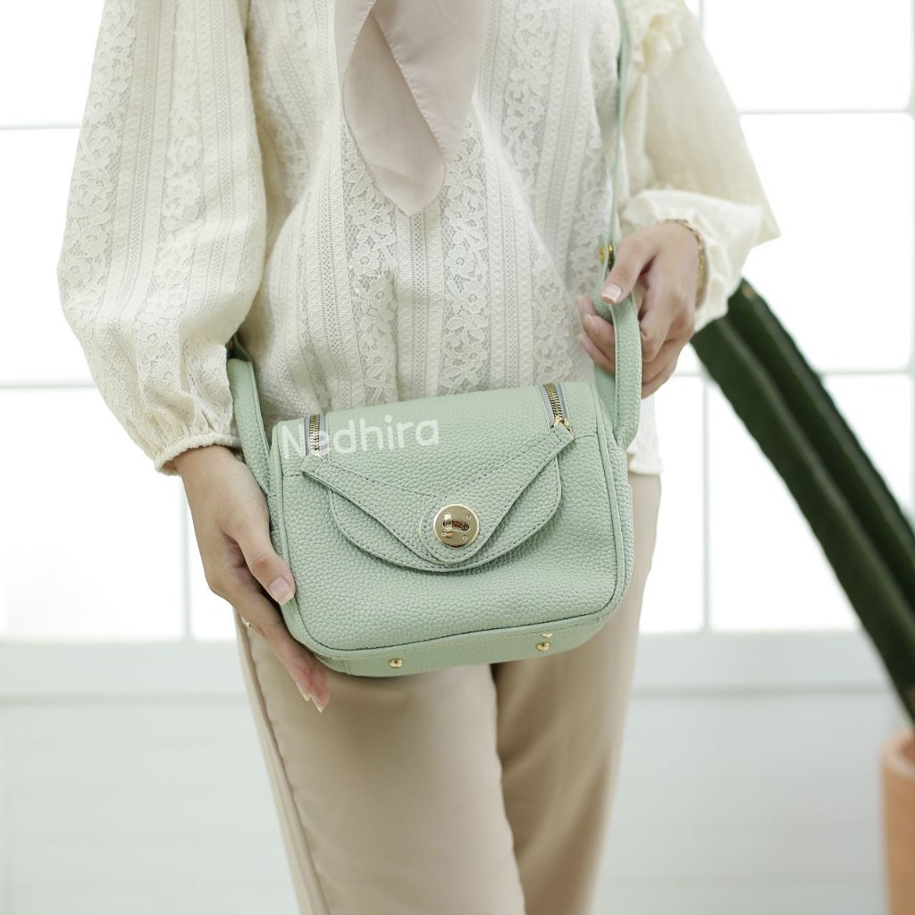 NEW TAS SELEMPANG WANITA MIDY BAHAN KULIT JERUK