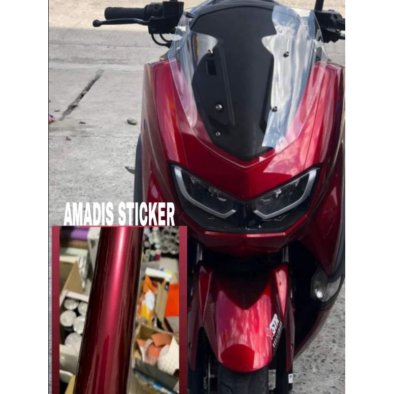 Sticker Scotlite Merah Tua Mettalik Candy Scotlite Dark Red Candy Skotlet Motor Vario Merah Tua Cand
